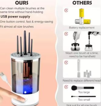 USB plug portable electric makeup brush cleaner