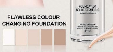 Colour changing foundation makeup SPF 30